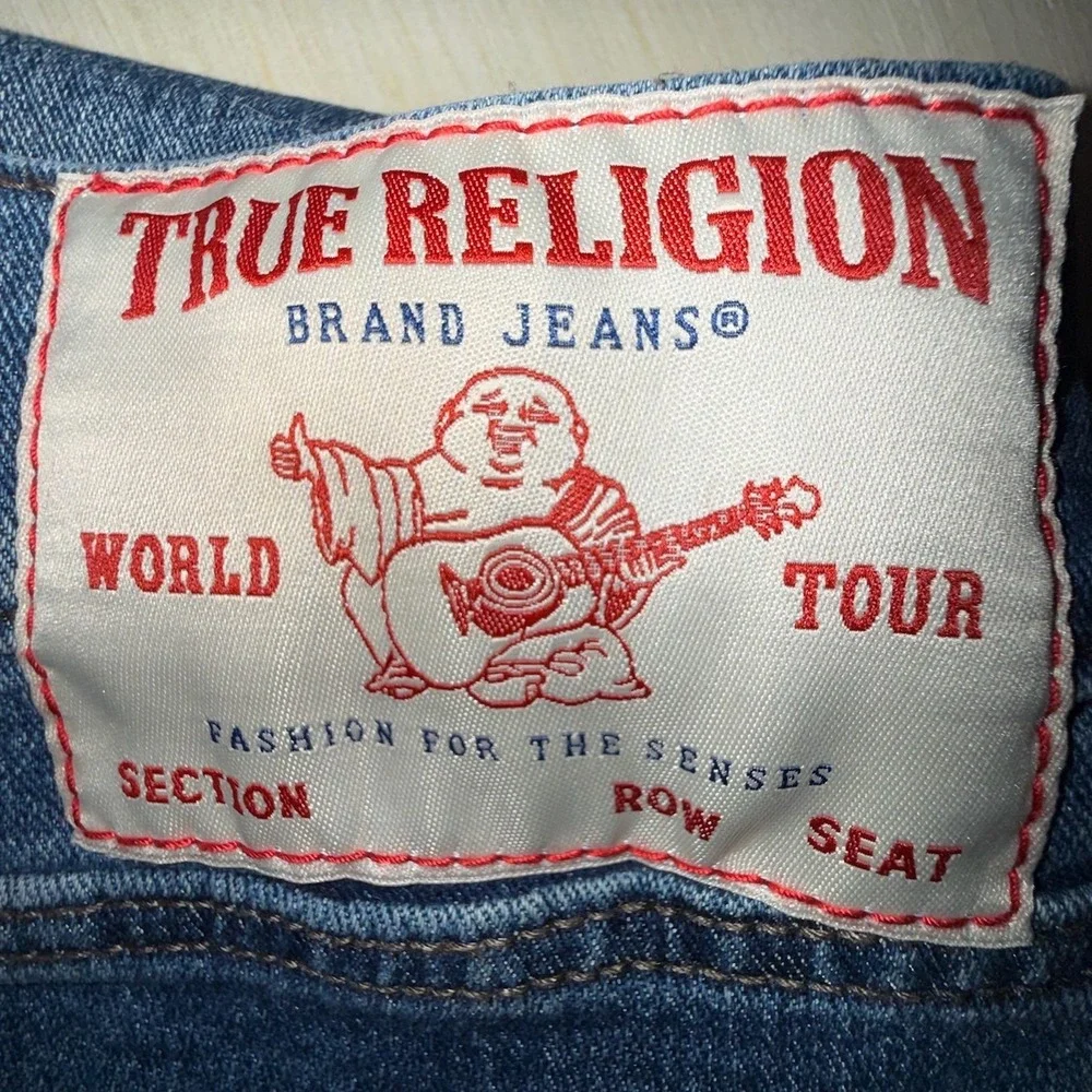 True Religion Bobby Relaxed Baggy Jeans Medium Mistletoe Wash Blue Mens 44